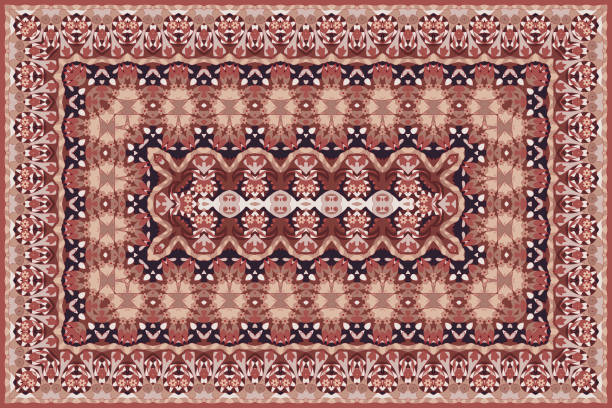 ilustrações de stock, clip art, desenhos animados e ícones de rich persian colored carpet ethnic pattern. - carpet rug persian rug persian culture