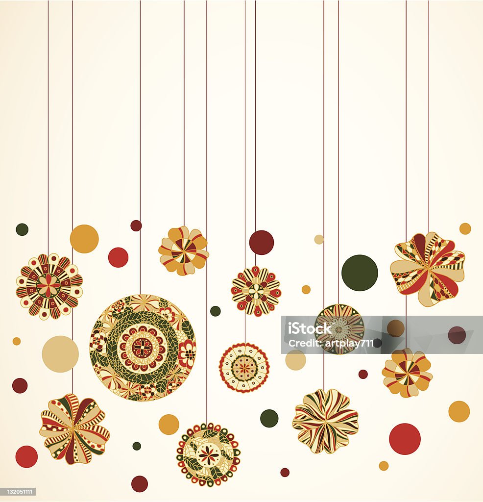 Décorations de Noël rétro - clipart vectoriel de Affiche libre de droits