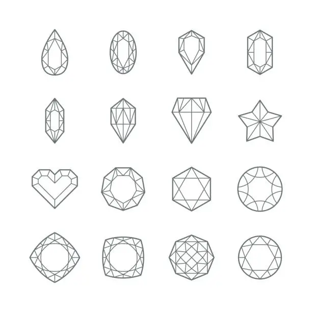 Vector illustration of Gem vector icons