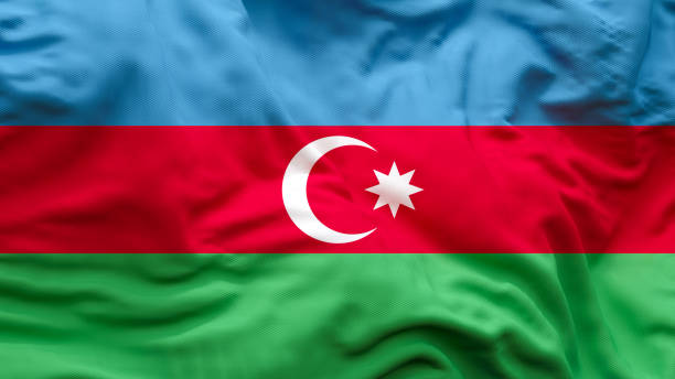 aserbaidschan flagge 4k - azerbaijan flag stock-fotos und bilder