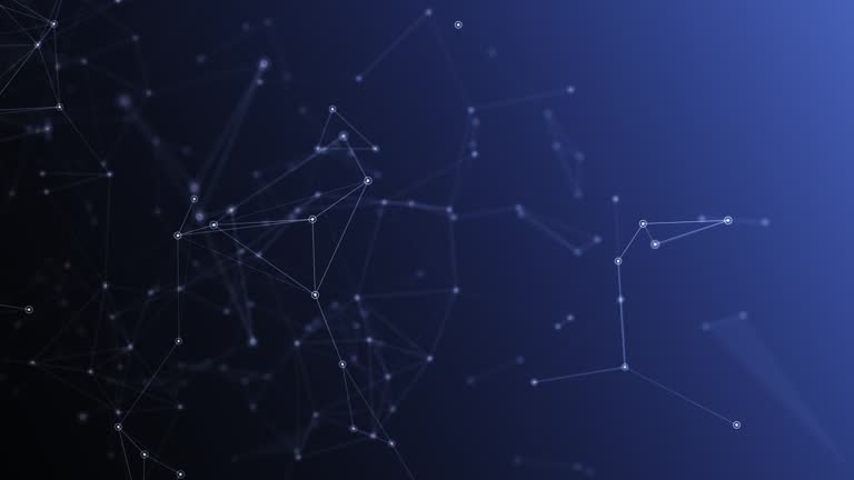 Abstract Plexus, Geometrical Shapes. Connection And Web Concept. Digital, Communication And Technology Network Background With Moving Lines And Dots.Seamless Loop.4K
