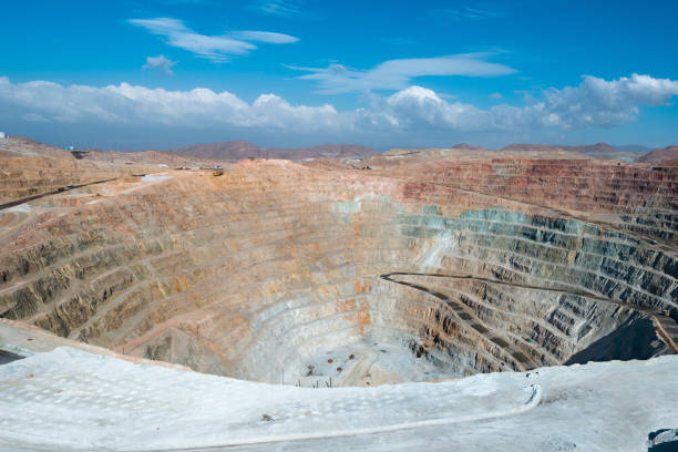 Open-pit copper mine View from above of an open-pit copper mine in Peru copper mine photos stock pictures, royalty-free photos & images