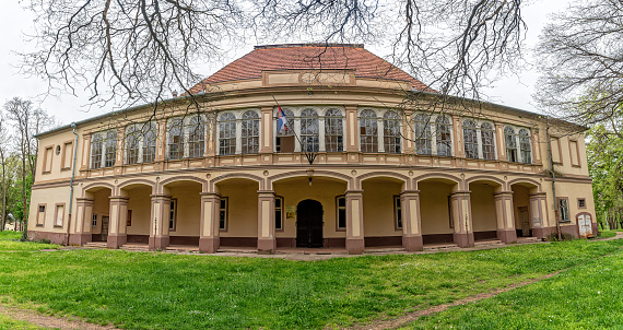 Novi Knezevac, Serbia - May 01, 2021: The castle of the Servijski family in Novi Knezevac. The castle was built in 1793.