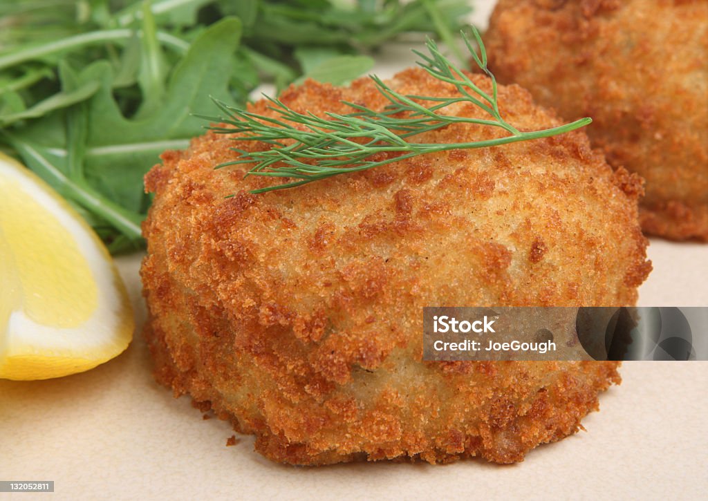 Eglefino Fishcake - Foto de stock de Croqueta de pescado libre de derechos