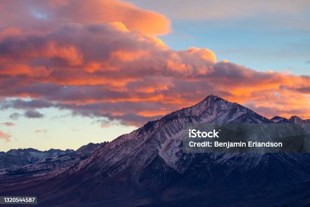 Sunset Over The Sierra Nevada Mountains Stock Photo - Download Image Now - Californian Sierra Nevada, Sunset, Above