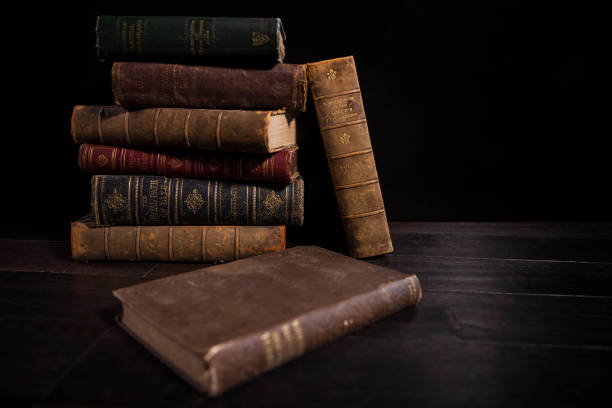 istock Stack of Antique Hardcover Books 1320546025