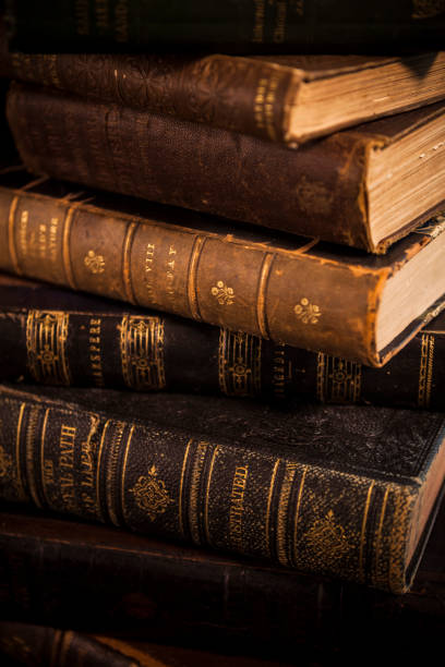 istock Stack of Antique Hardcover Books 1320546078
