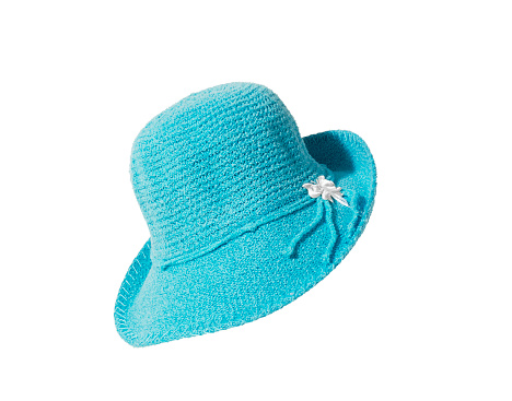 Blue fedora hat with clipping path