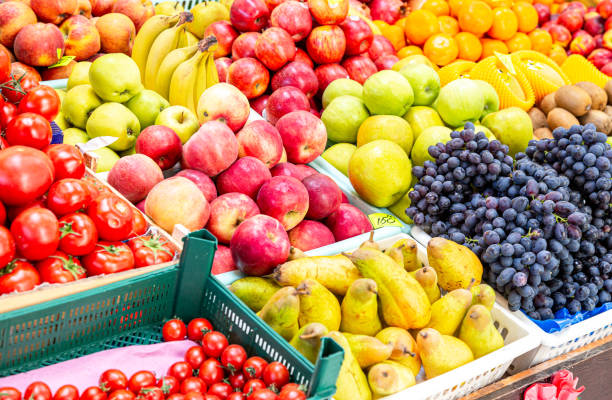 istock Fresh organic ripe apples, grape and other fruits 1320547540