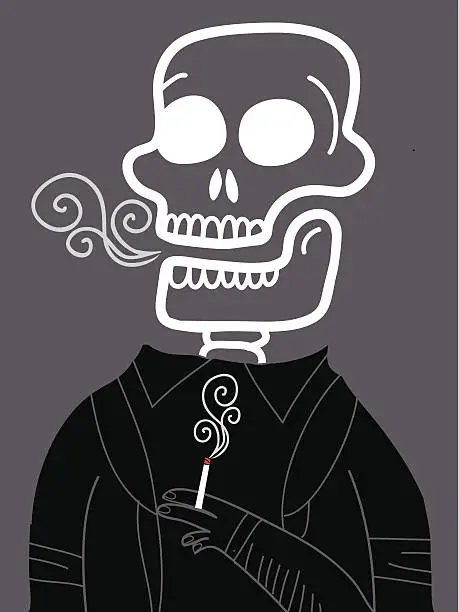 Vector illustration of dead smoker