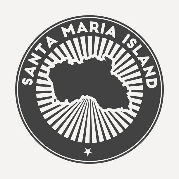 ilustrações de stock, clip art, desenhos animados e ícones de santa maria island round logo. - natal lisboa