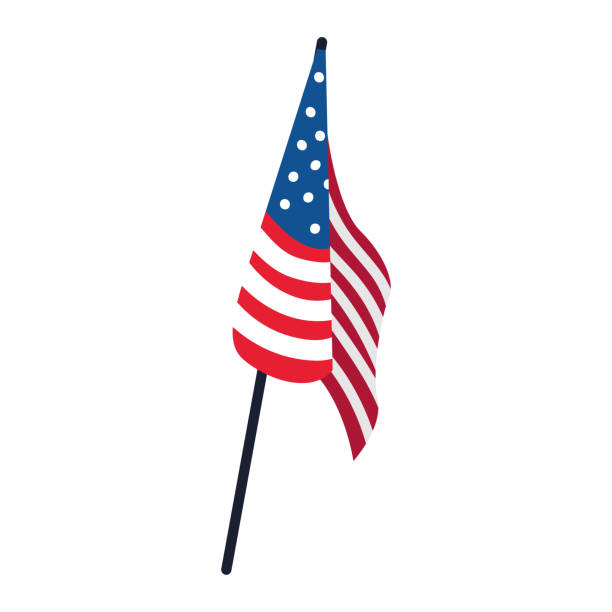 istock Isoalted waving flag of the United States 1320559738