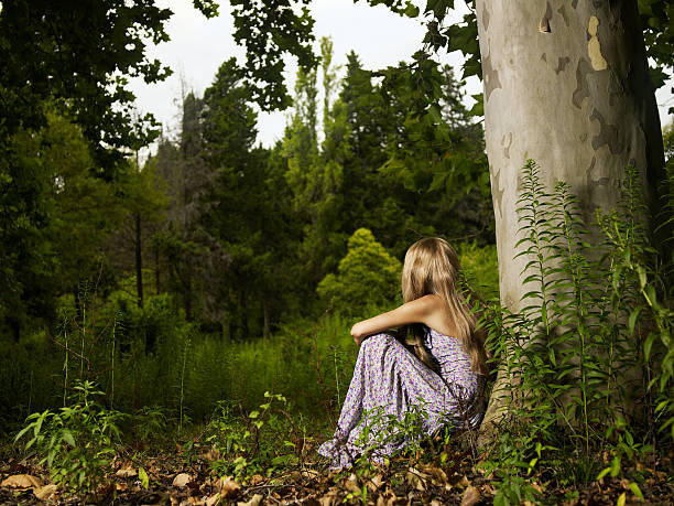 istock Beautiful young lady in the forest 132056497