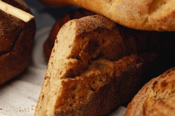 istock Macro shot of freshly baked bread loaf 1320572879