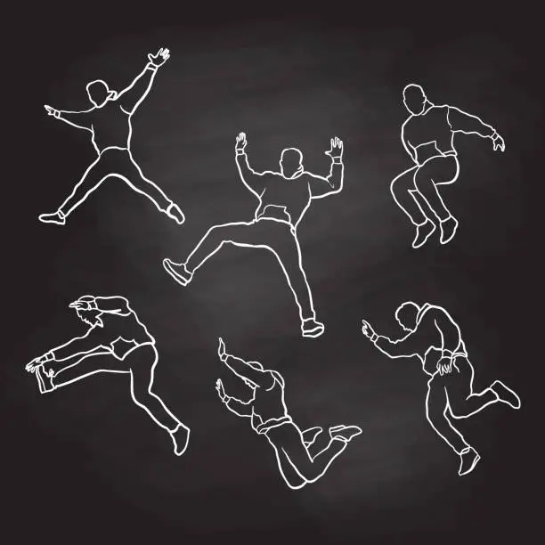 Vector illustration of Jumps Chalkboard