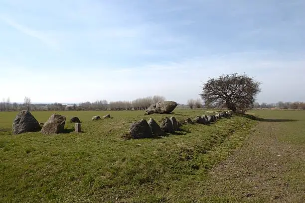 A piece of Denmark. Dolmen or cromlech build between 3500 - 3100 bc. A prehistoric stone chamber tomb. Most dolmen have been destroyed during time and used for building materials or simply removed by farmers