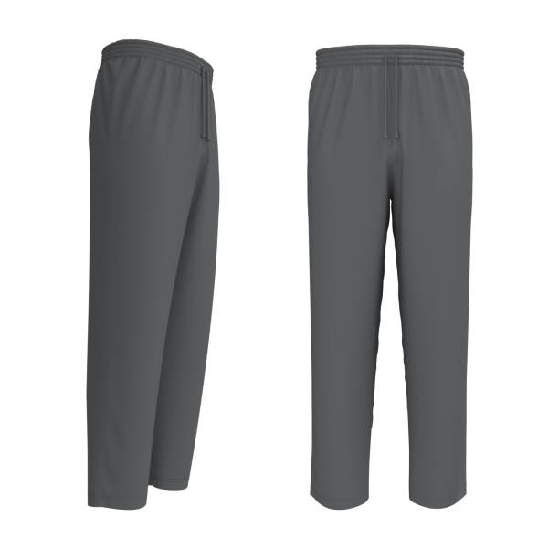istock Blank pants mockup, front and side views. Sweatpants. 1320583411