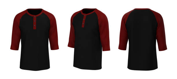 istock Blank raglan henley t-shirt mockup 1320583463