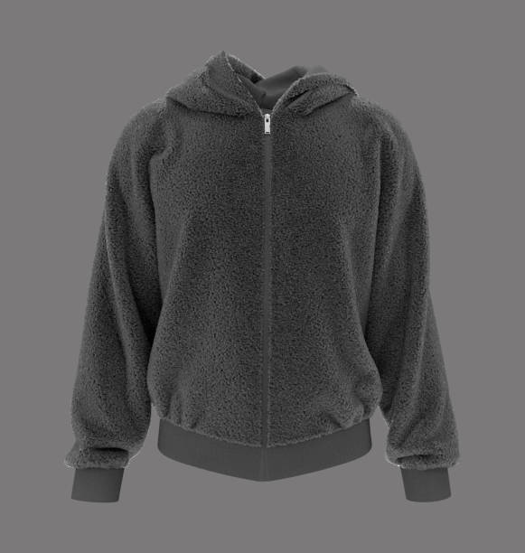 istock Fleece hooded sweatshirt mockup with zipper in front view 1320583988
