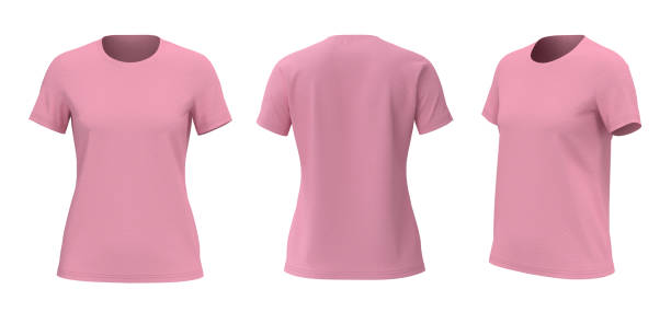 istock Women's crewneck t-shirt mockup, front, side and back views 1320584061