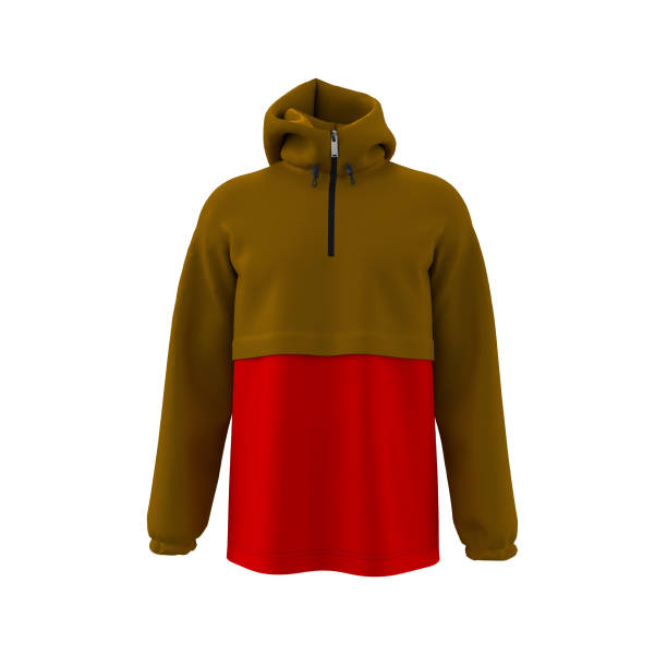 istock men's hooded jacket with half zip for your design mockup for print 1320584803