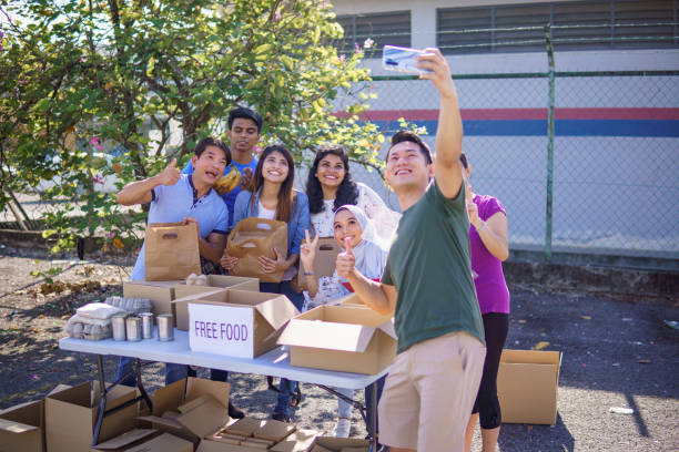 istock A group of volunteers taking selfie. 1320587352