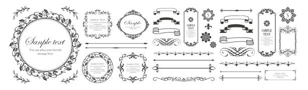 Elegant frame design set. Design collection used for decoration Elegant frame design set. Design collection used for decoration rococo stock illustrations