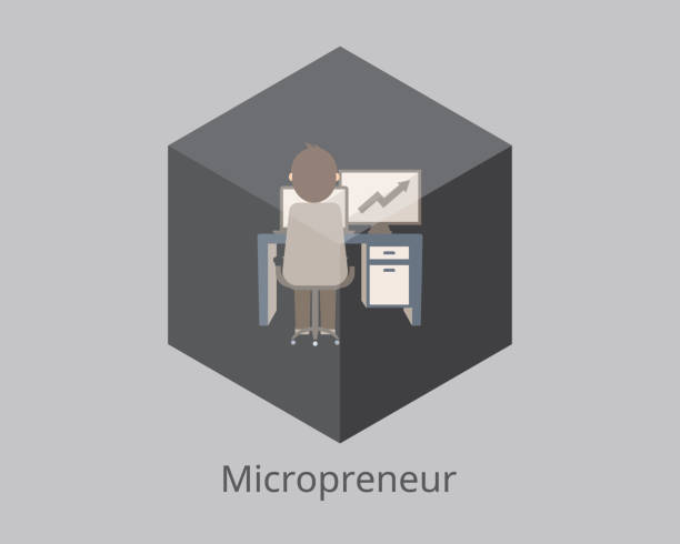 istock micropreneur is someone who starts and manages a very small business, They aren't interested in growth and are attracted to the idea of staying small 1320588305