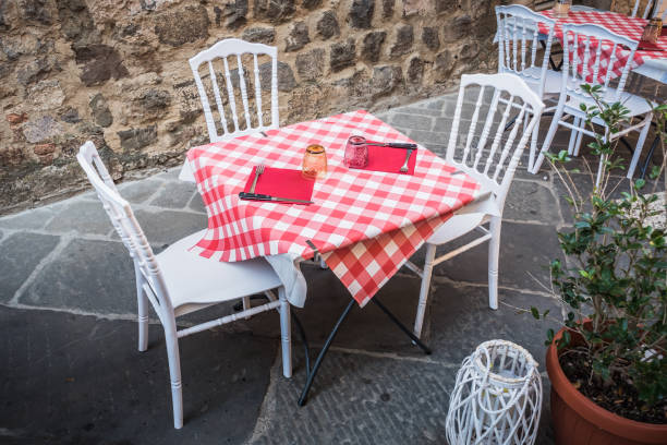istock Set Table on a Street in Montalcino, Tuscany 1320593041