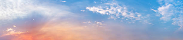 istock Dramatic panorama sky with cloud on sunrise and sunset time. 1320594772