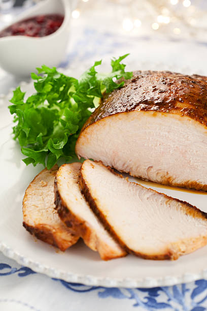 istock Plated turkey breast with cranberry sauce 132059585