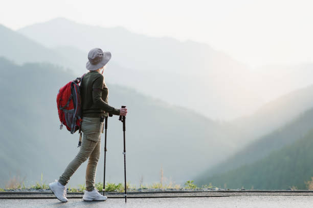 istock Hiker Alone Looking at View From Mountain Top. 1320601383