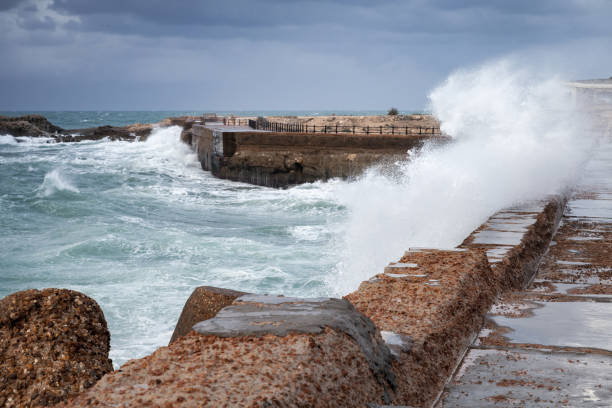istock Coastal landscape with breaking waves 1320608442