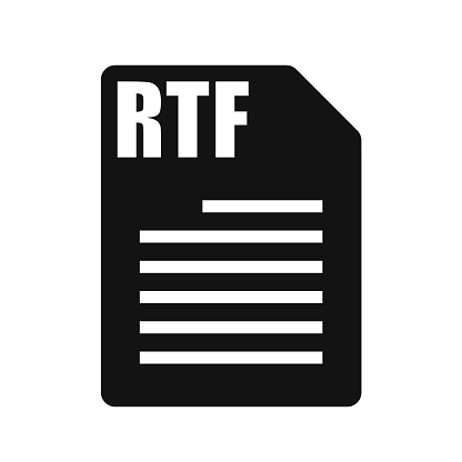 RTF File Vector Icon, Flat Design Style