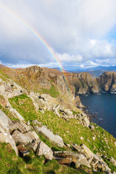 istock Rainbow in a mountain and fjord landscape 1320609792