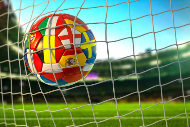 Soccer football ball with flags of european countries Soccer football ball with flags of european countries european football championship stock pictures, royalty-free photos & images