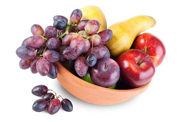 istock Grapefruits, pears and apples in clay bowl 132061791