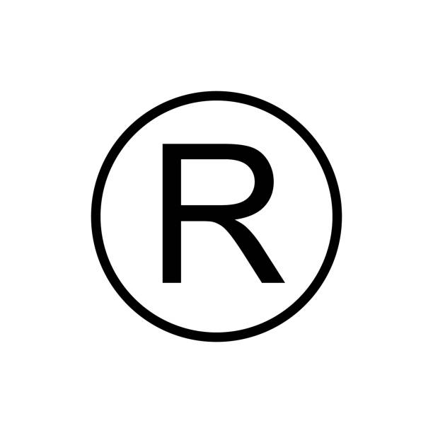 Registered Trademark sign. Registered Trademark sign. Dark gray icon on transparent background. letter r stock illustrations