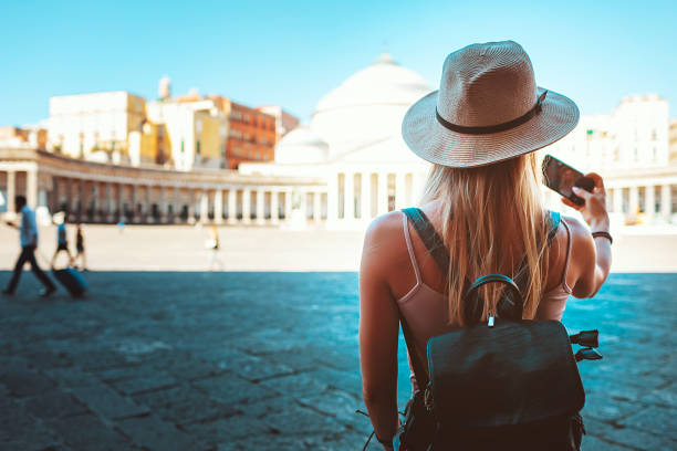 istock Girl tourist exploring new city 1320623009