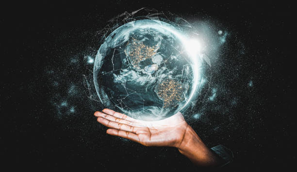 istock Global network connection covering earth with link of innovative perception 1320623704