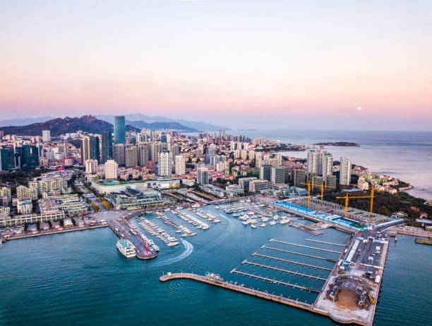 istock Aerial view of Panoramic skyline Qingdao 1320625450
