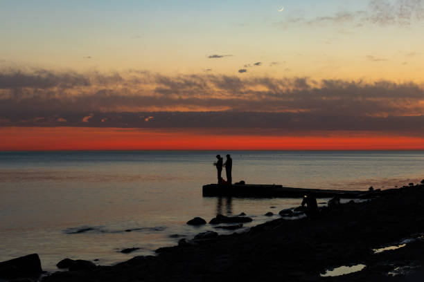 istock Sunrise over the sea and beautiful cloudscape in Anapa 1320627748