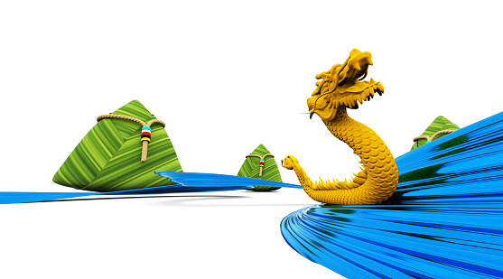 Three-dimensional illustration of traditional Chinese food during the Dragon Boat Festival