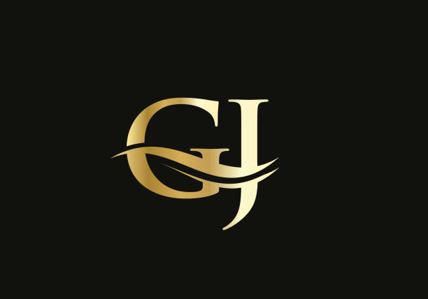 Letter GJ Logo Design for business and company identity. Creative GJ letter with luxury concept GJ letter with luxury concept crystal letter j stock illustrations