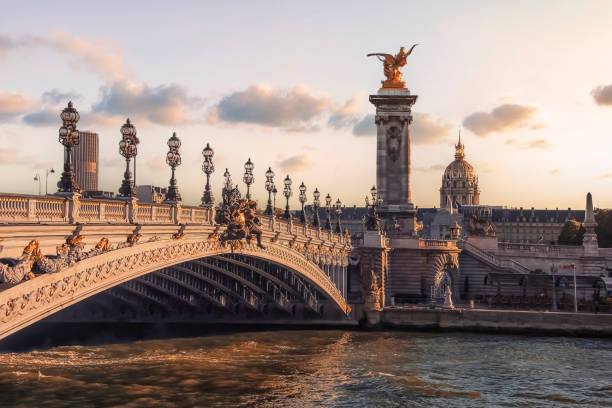 istock Alexandre III bridge in Paris at sunset 1320631653