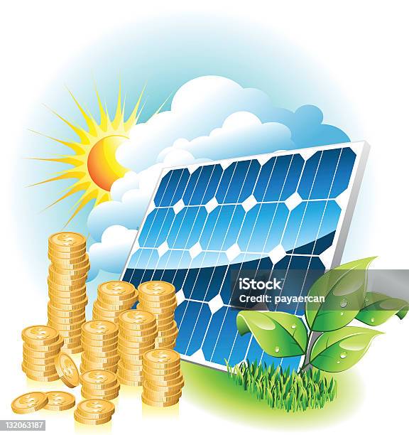 Energia Słoneczna - Stockowe grafiki wektorowe i więcej obrazów Panel słoneczny - Panel słoneczny, Waluta, Elektrownia słoneczna