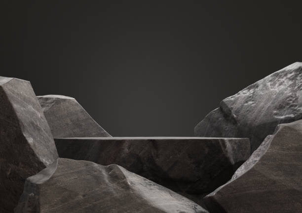 istock Stone podium for display product. 3d illustration 1320633571