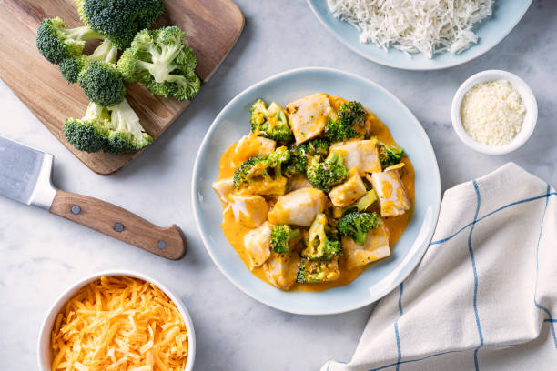 Baked Fish with Broccoli and Cheese