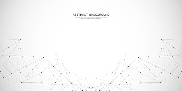 Abstract geometric background with connecting dots and lines. Abstract plexus texture and communication concept. Vector illustration