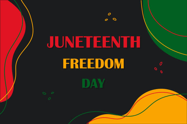 ilustraciones, imágenes clip art, dibujos animados e iconos de stock de bandera de celebración del día de la libertad. concepto de juneteenth. - horizontal backgrounds day color image